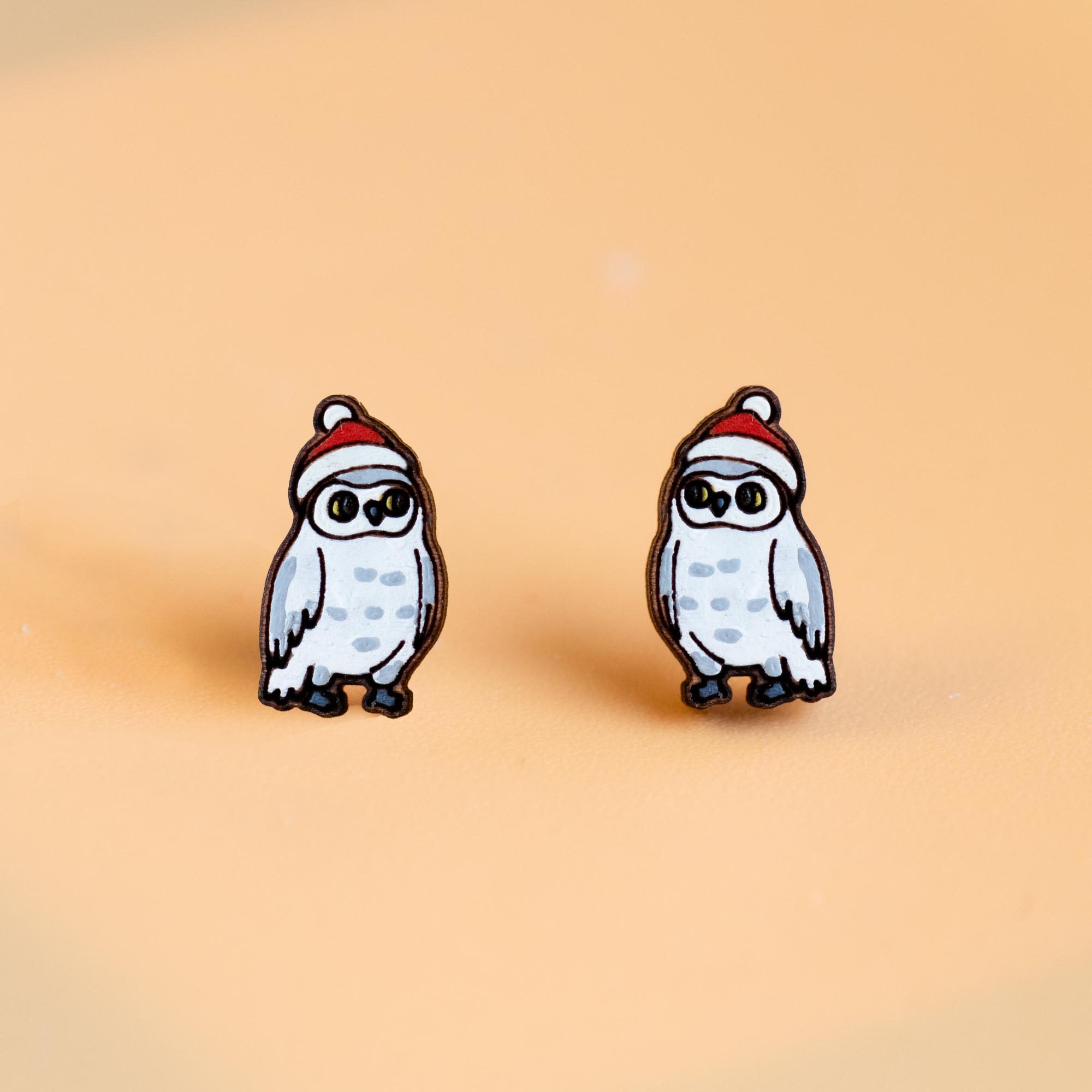 Christmas Snowy Owl Earrings - PEB12057