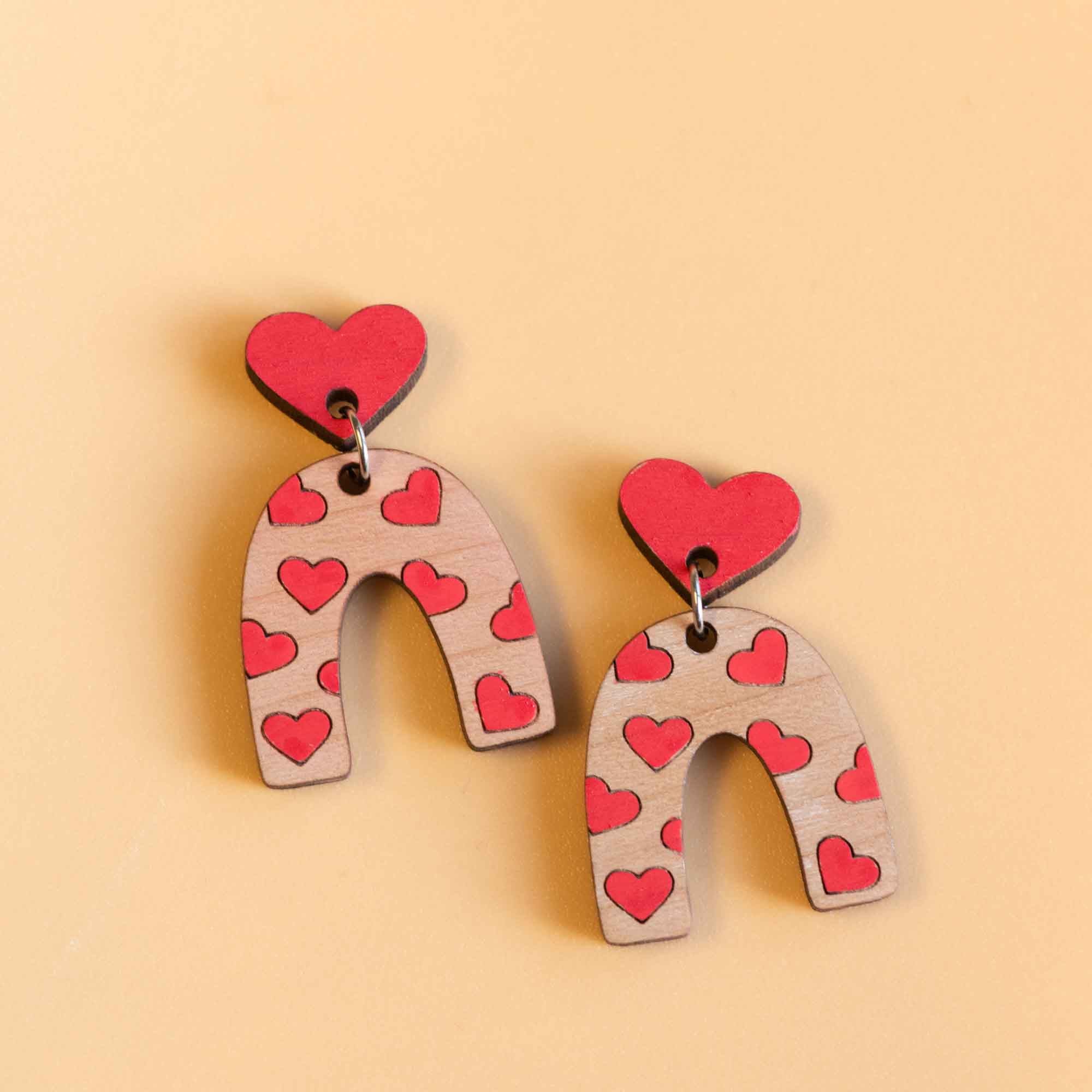 valentines gifts heart dangle earrings