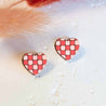 Valentine's day gift wooden heart earrings