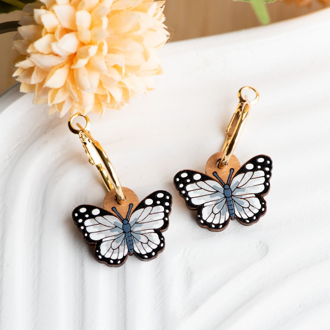 Butterfly Hoop Earrings