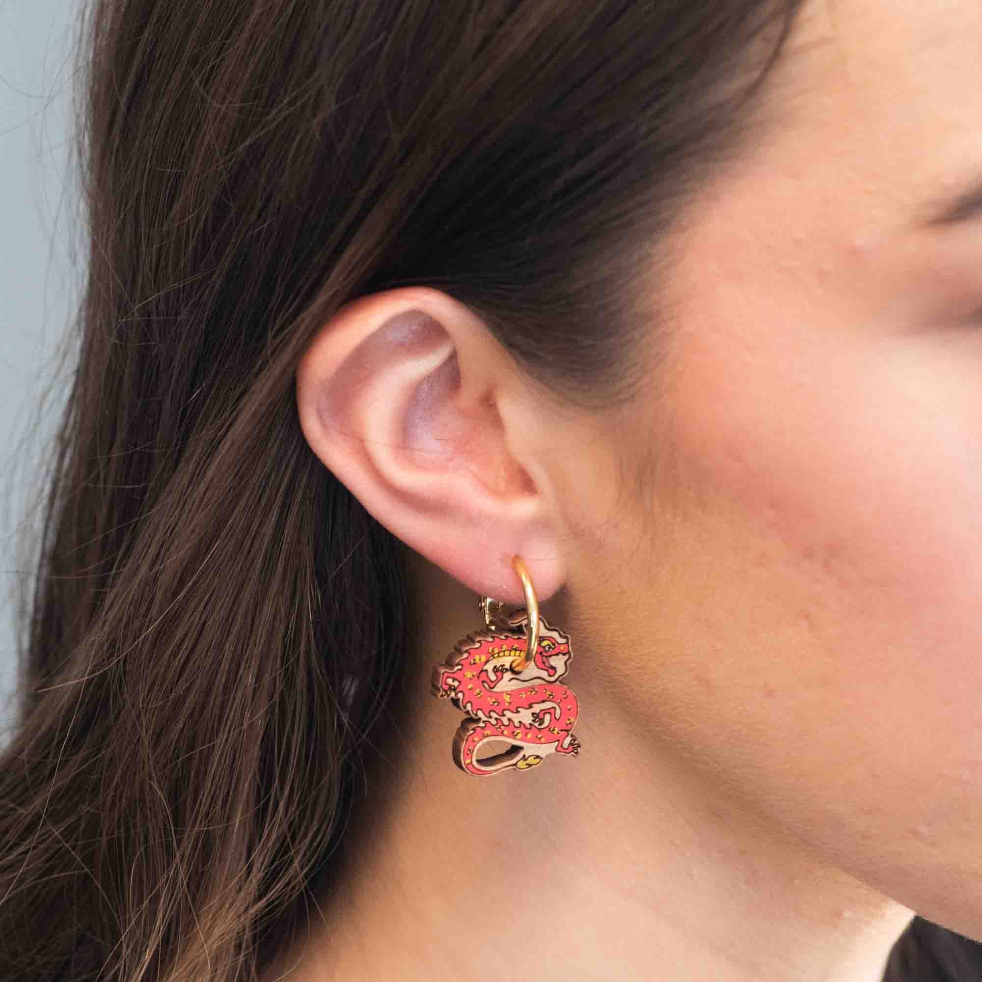 Chinese Dragon Earrings - PEO14112