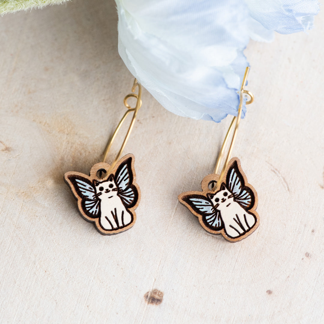 Fairy Cat Hoop Earrings