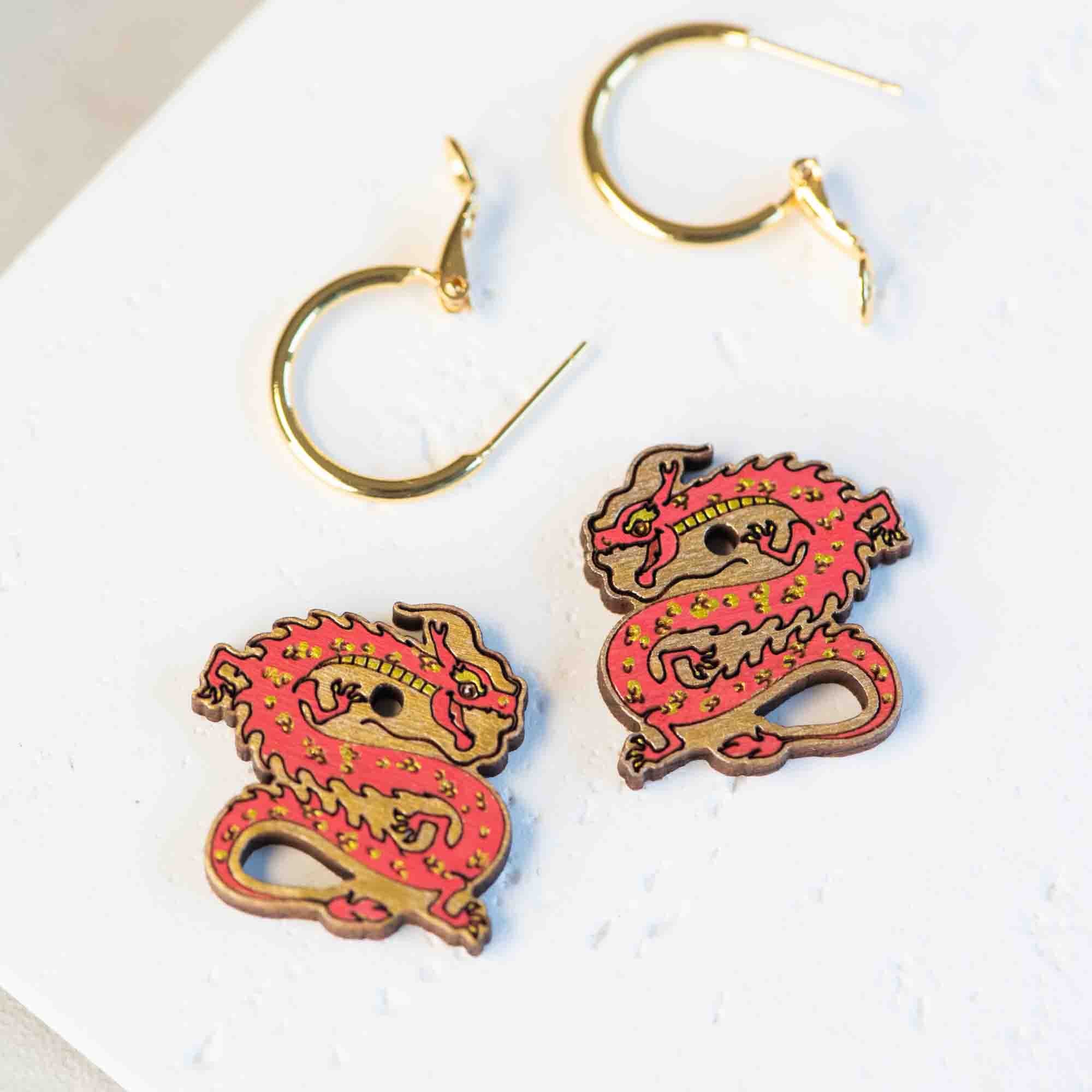 Chinese Dragon Earrings - PEO14112