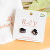 handmade piano stud wooden earrings