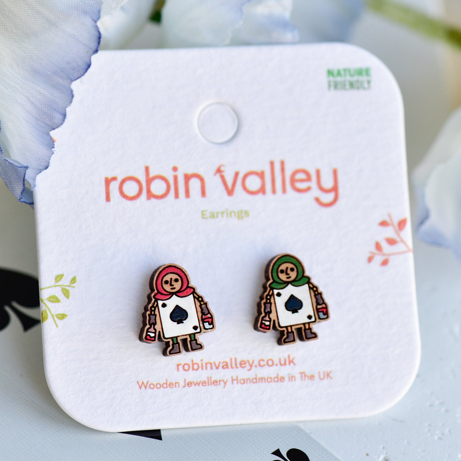 Alice in Wonderland the Two of Spades Earrings - Robin Valley Official Store