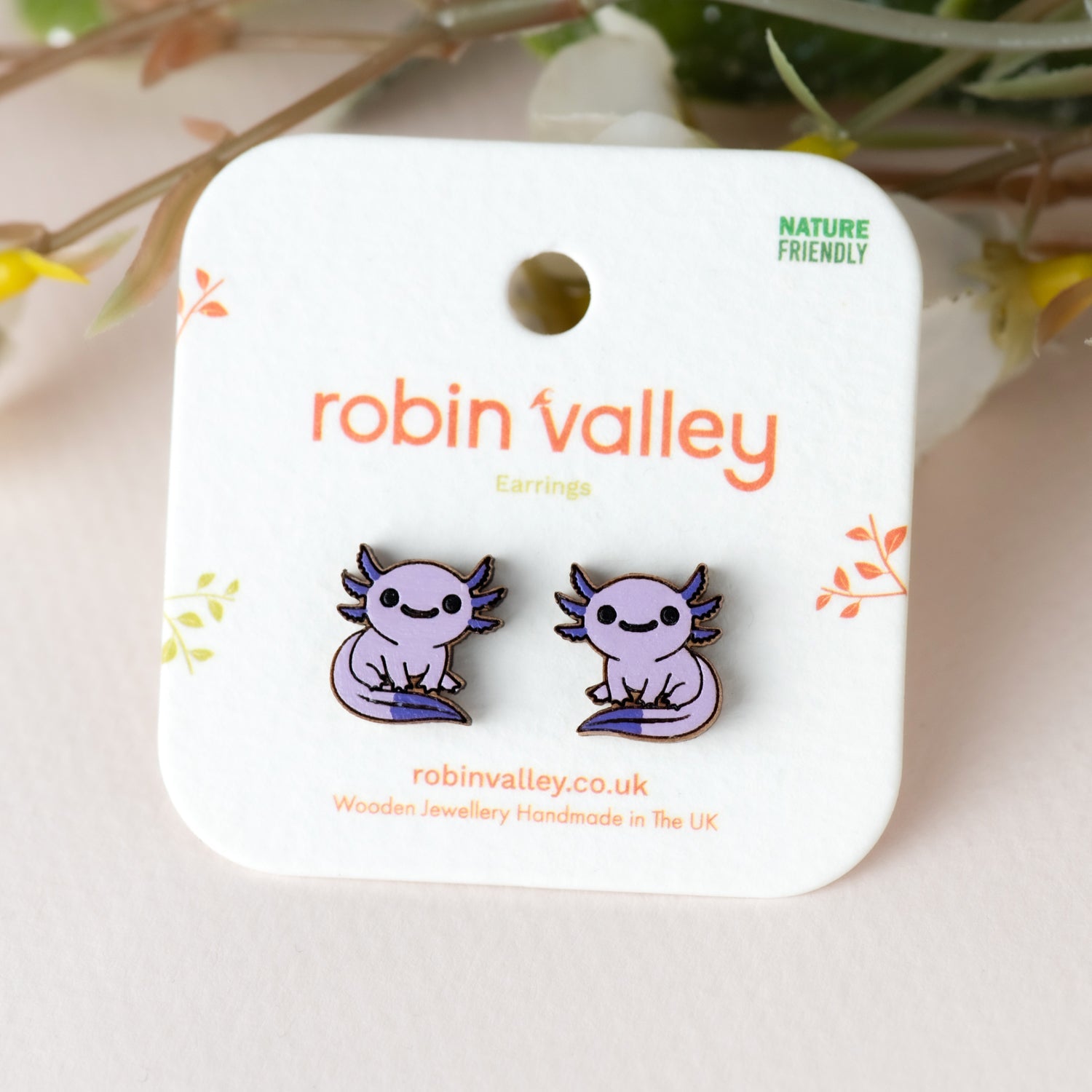 Axolotl Earrings (Sitting) - PES13133 - Robin Valley Official Store