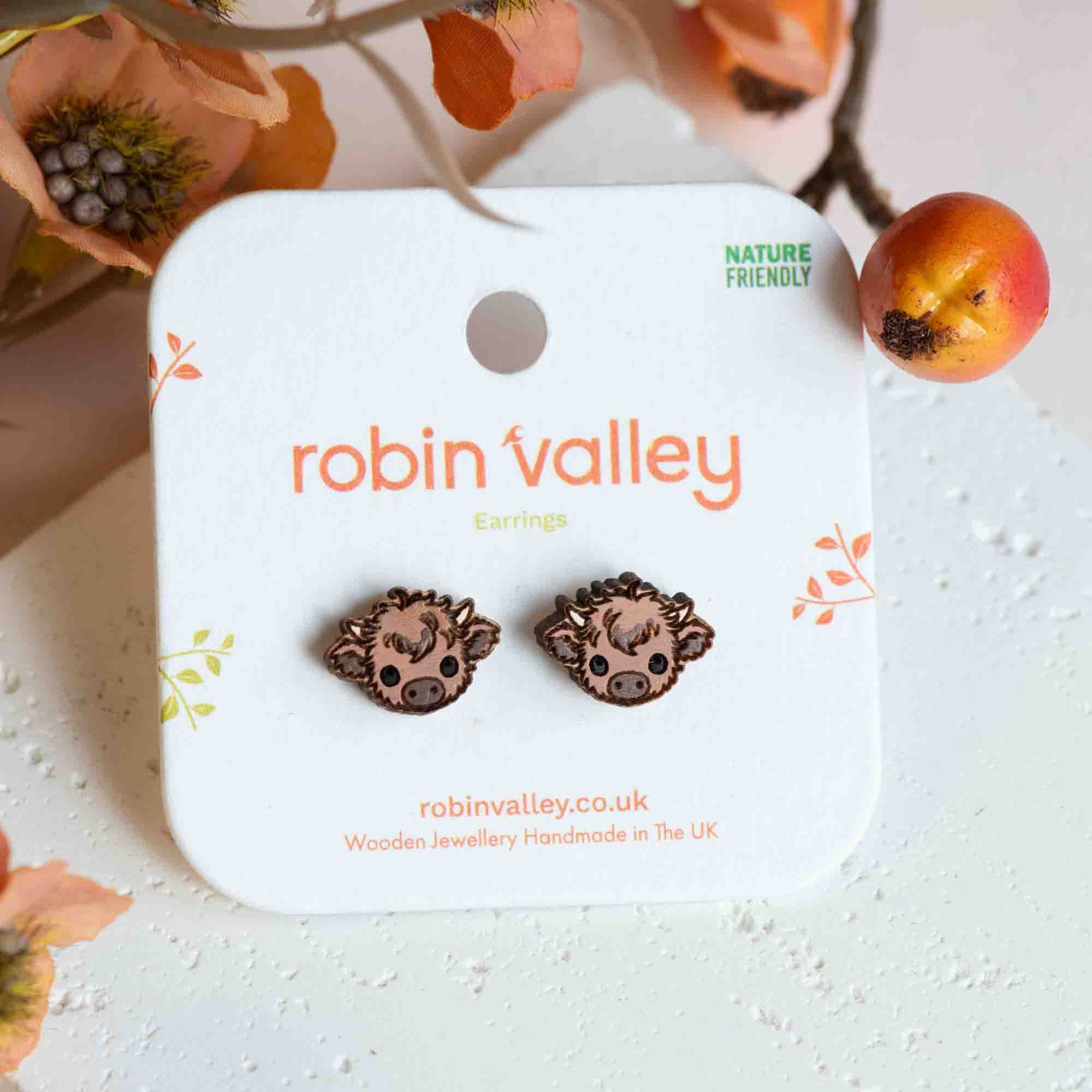 Baby Highland Cow Earrings - PEL10348 - Robin Valley Official Store