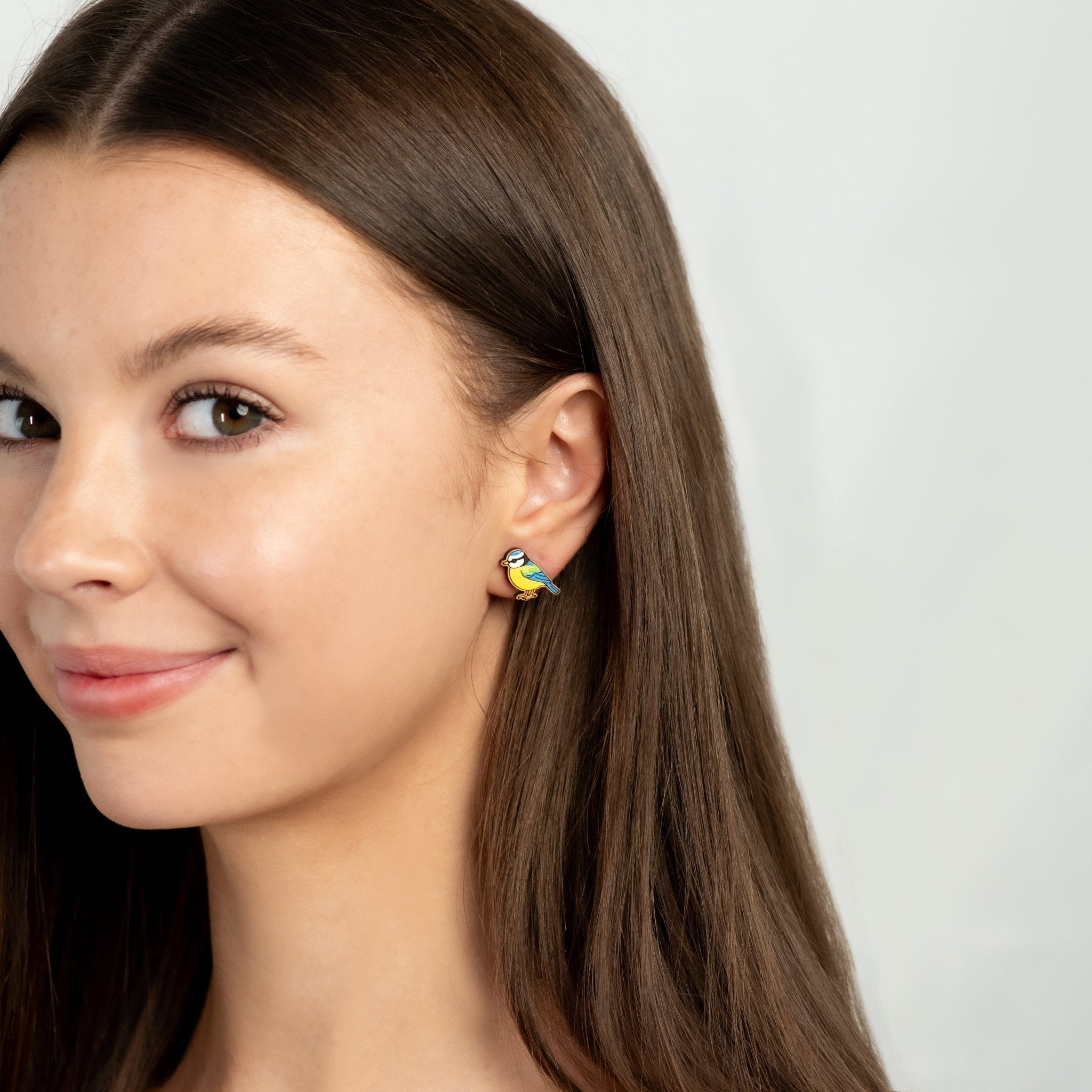 Blue Tit Sutd Earrings - Robin Valley Official Store