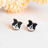 border collie dog wooden earrings handmade jewellery for dog lovers