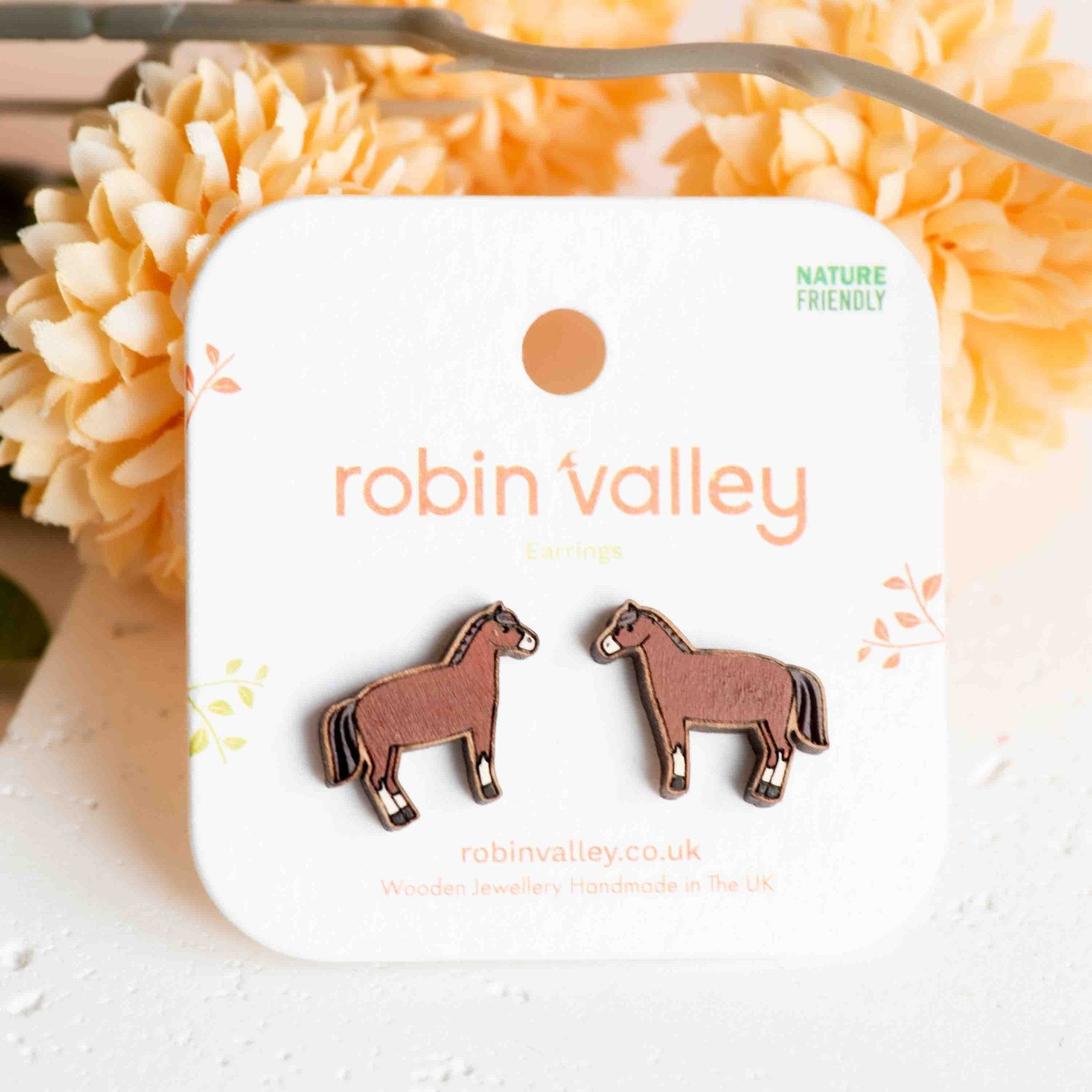 Brown Horse Stud Earring - Robin Valley Official Store