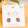 Hand-painted wooden earrings featuring a cute capybara design – lightweight, eco-friendly jewellery made from sustainable wood