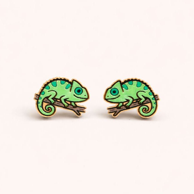 Chameleon Stud Earrings - PEL10519 - Robin Valley Official Store
