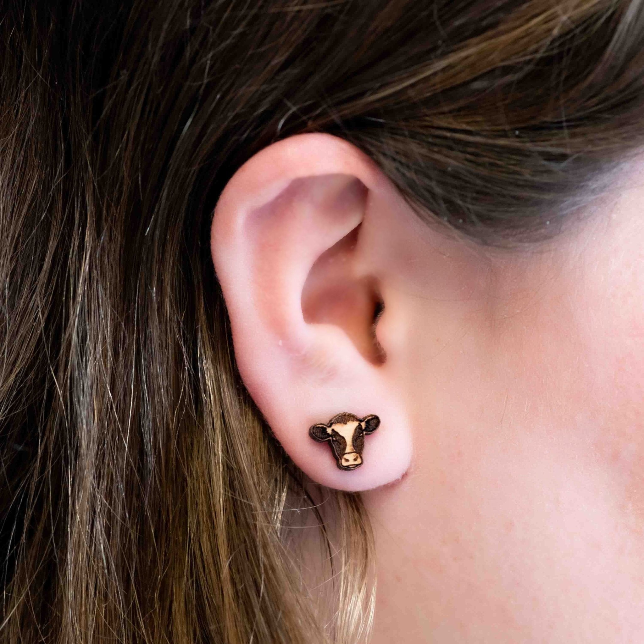 Cow Wooden Earrings - EL10246 - Robin Valley Official Store