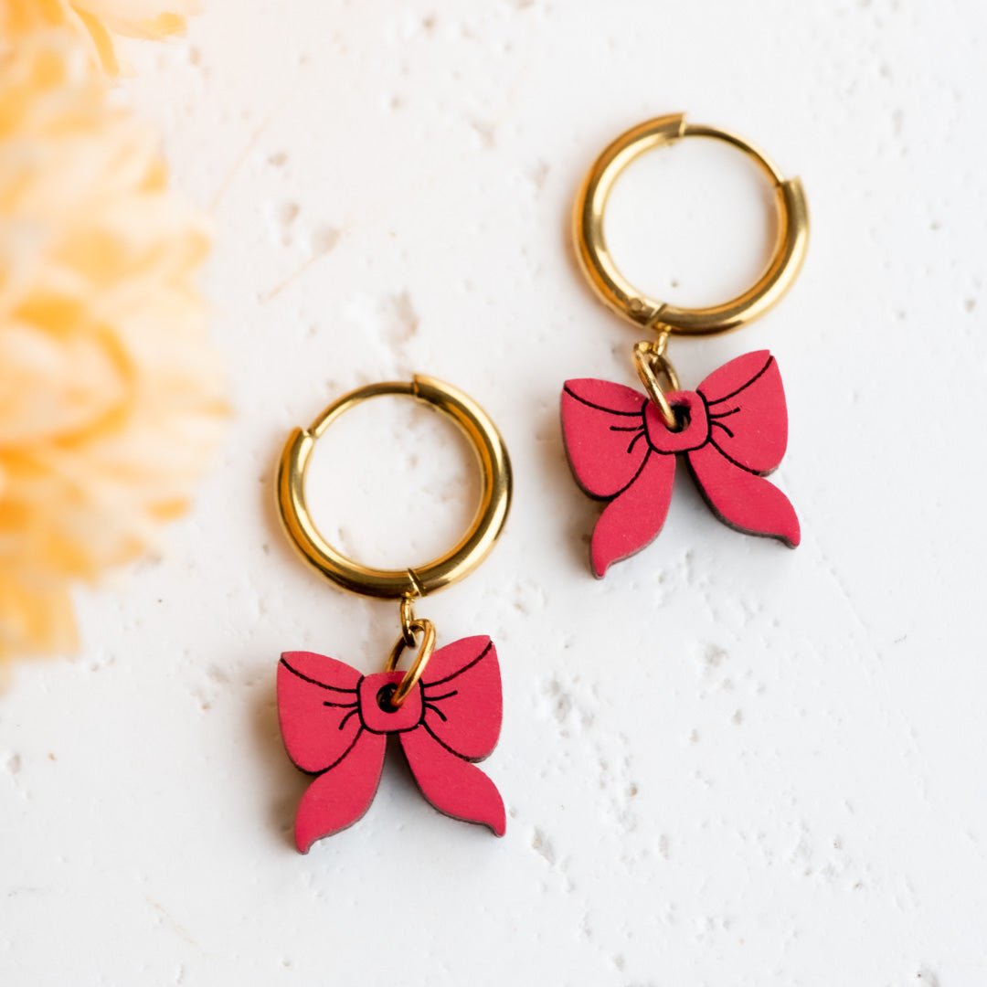 Delicate Bow Hoop Earrings - Robin Valley Official Store