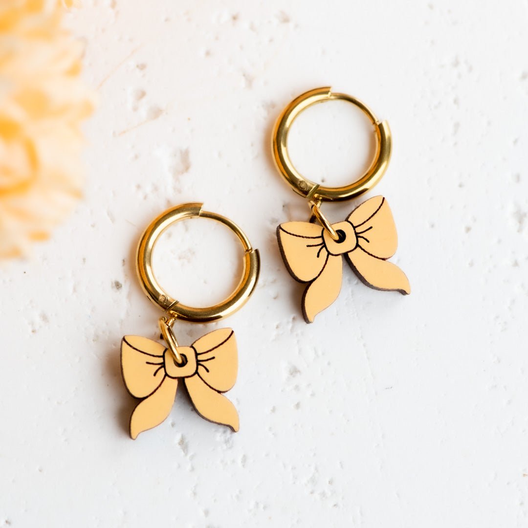 Delicate Bow Hoop Earrings - Robin Valley Official Store