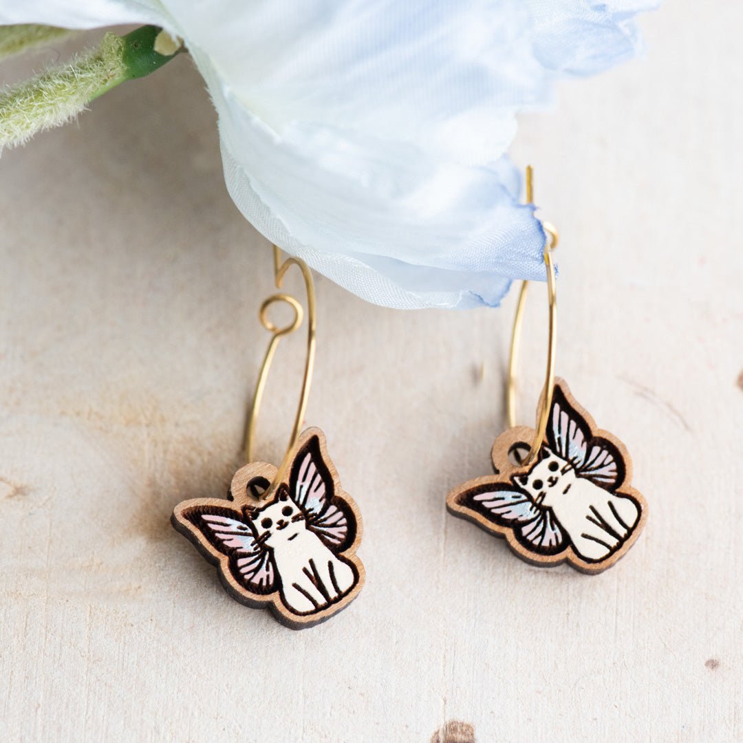 Fairy Cat Hoop Earrings - Robin Valley Official Store