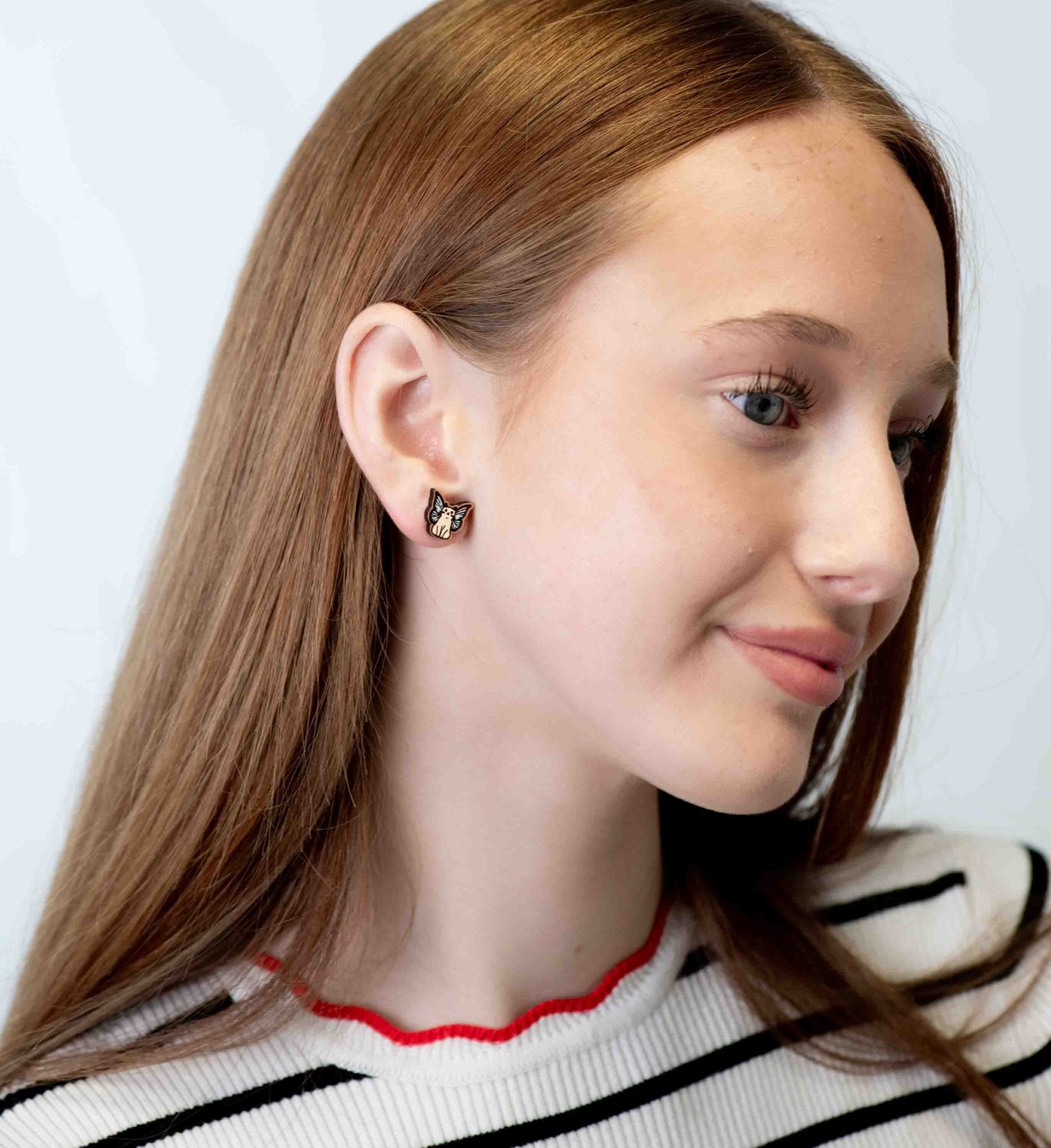 Fairy Cat Stud Earrings - PEL10397 - Robin Valley Official Store