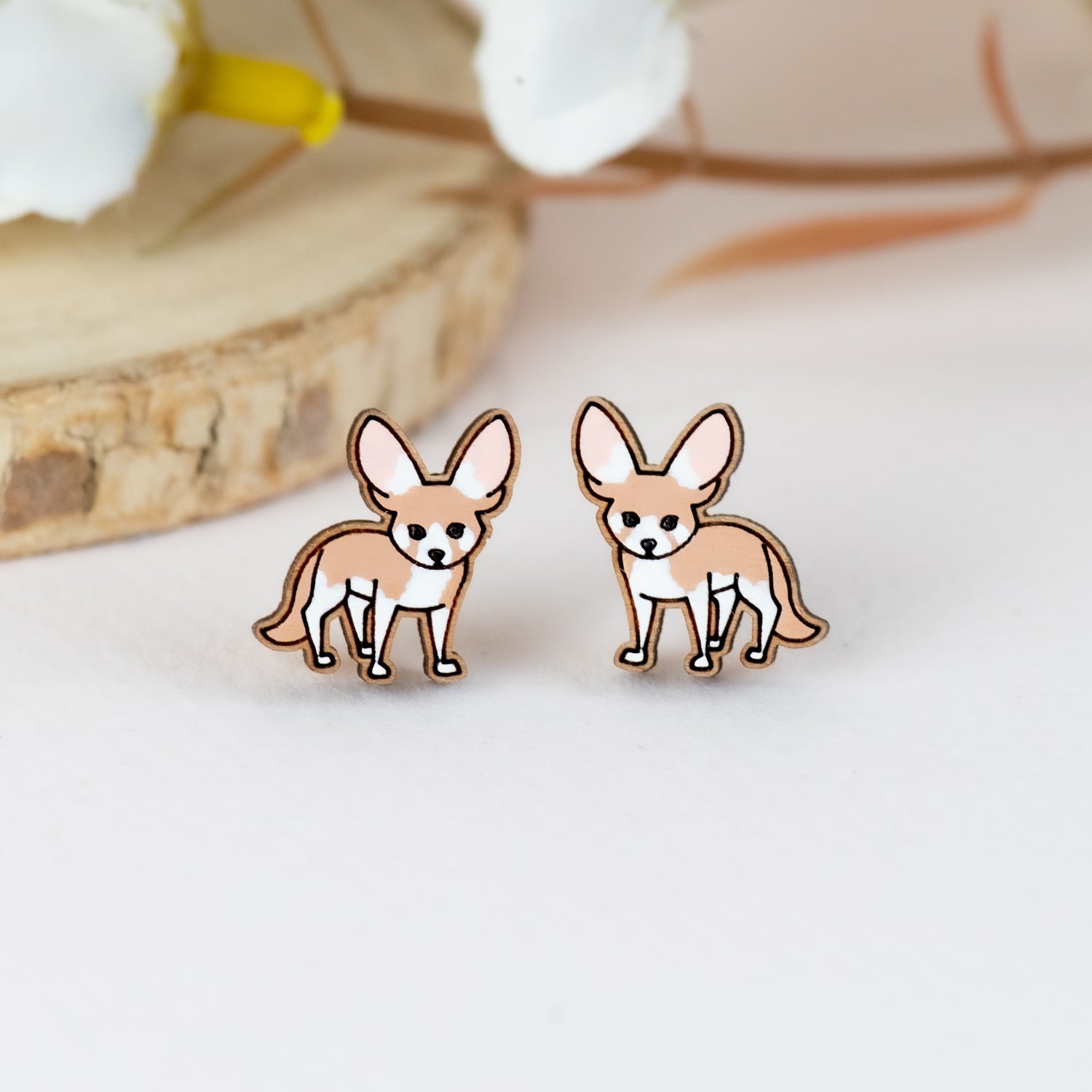 Fennec Fox Earrings - PEL10080 - Robin Valley Official Store