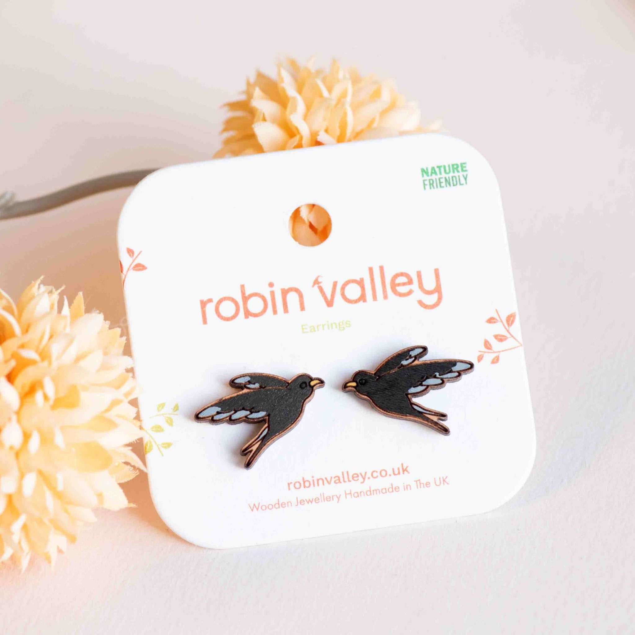 Flying Black Bird Earrings - Robin Valley Official Store