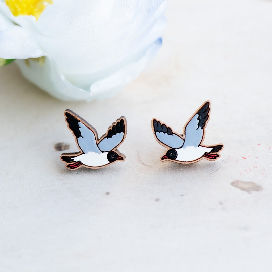 Flying Black - headed Gull Earrings - Robin Valley Official Store