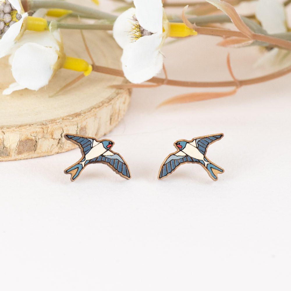 Flying Swallow Stud Earrings - Robin Valley Official Store