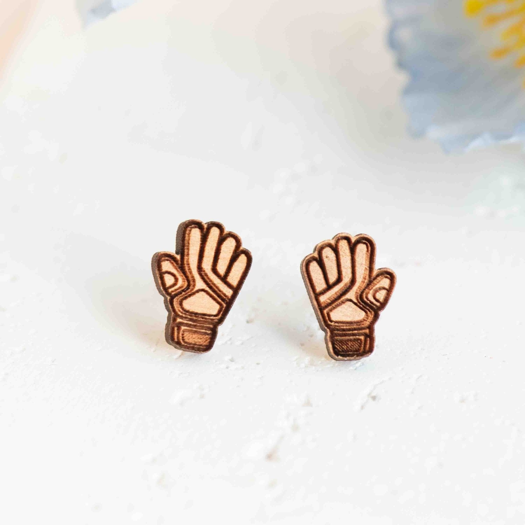 Football Gloves Earrings Wooden Jewellery - ET15448 - Robin Valley Official Store