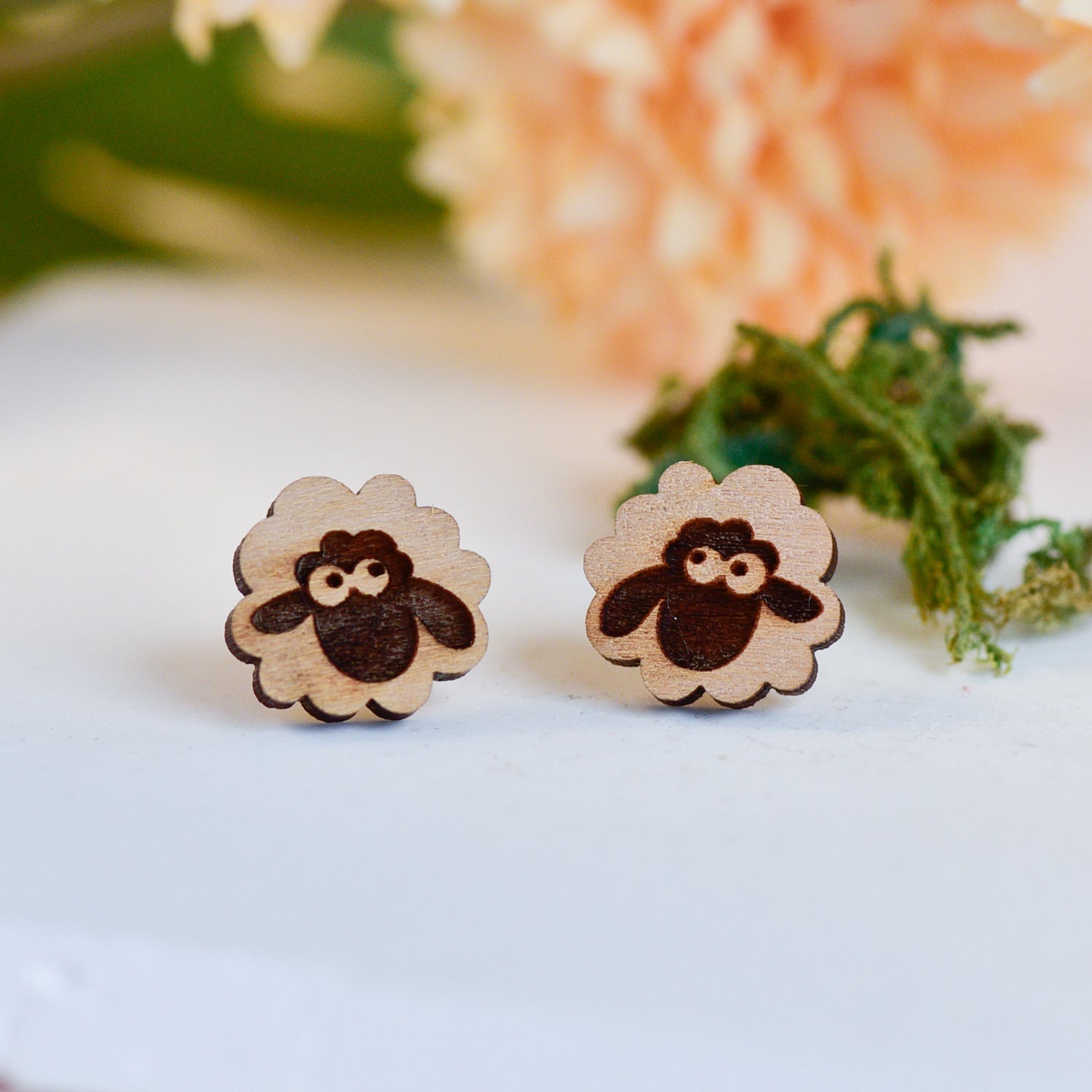 Funny Blackface Sheep Wooden Earrings - EL10514 - Robin Valley Official Store