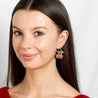 women's cherry hoop earrings, Christmas outfit, Christmas vibe, gift