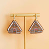 handpainted wooden gingerbread house hoop earrings, christmas vibe, christmas gift, christmas look