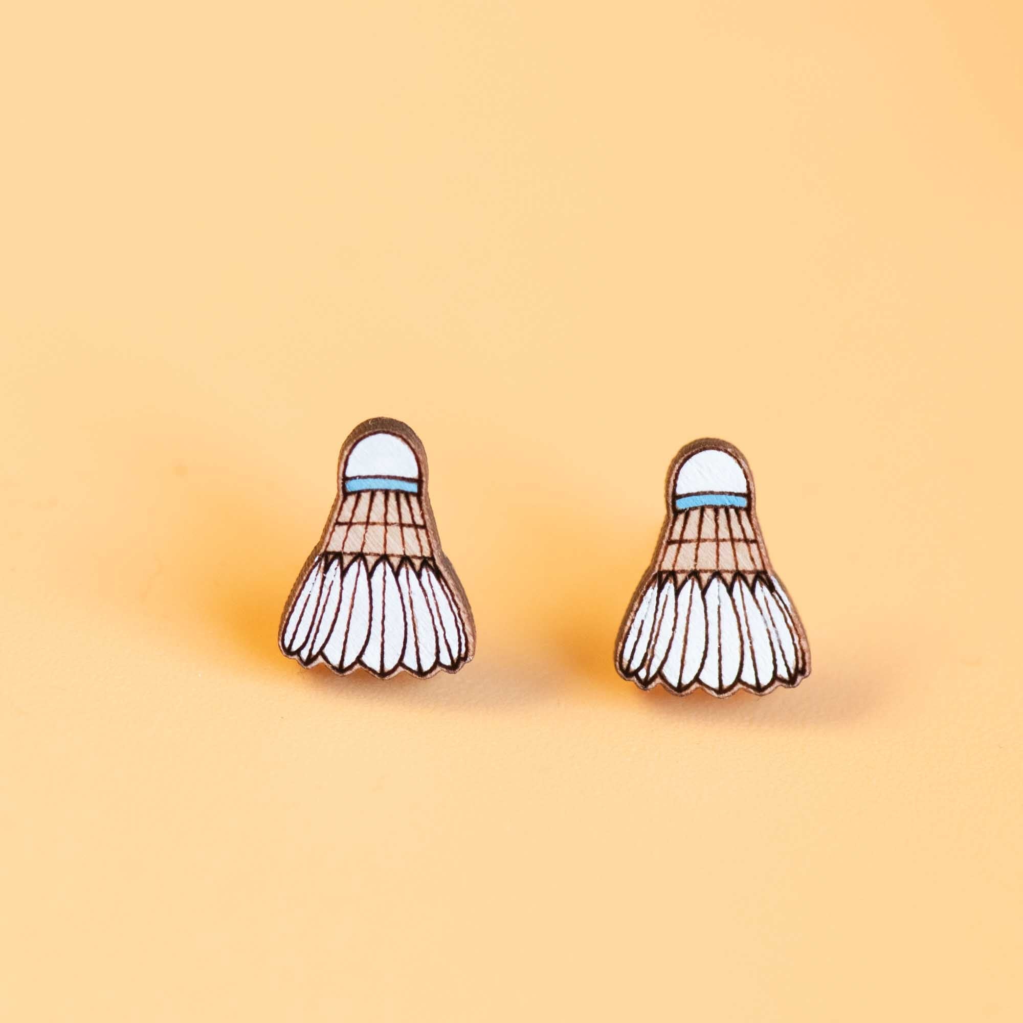 Hand - painted Badminton Shuttles Earrings - PET15196 - Robin Valley Official Store