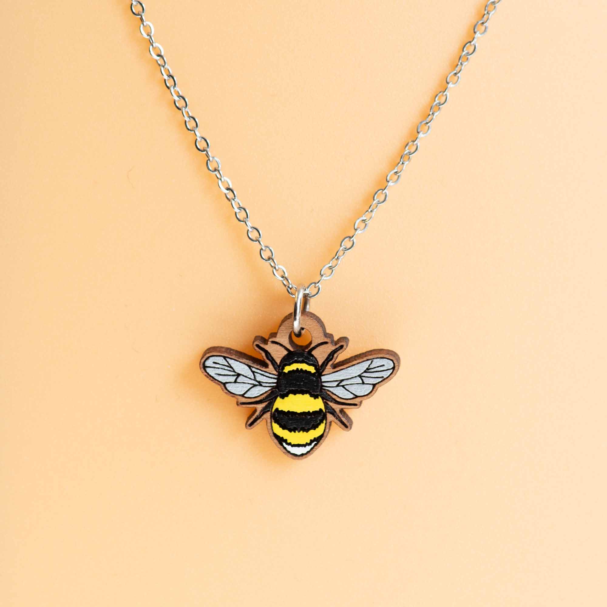 Hand Painted Bumble Bee Necklace - NO64122 - Robin Valley Official Store