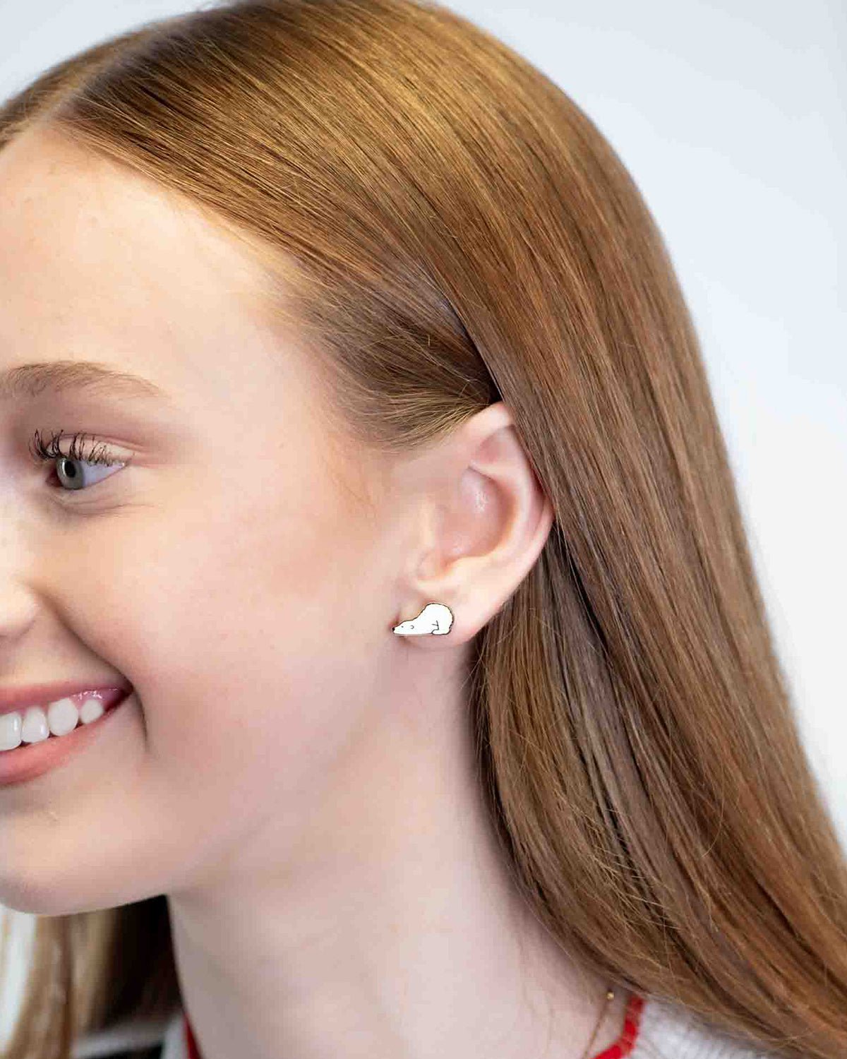 Hand - painted Crawling Polar Bear Earrings - PEL10318 - Robin Valley Official Store