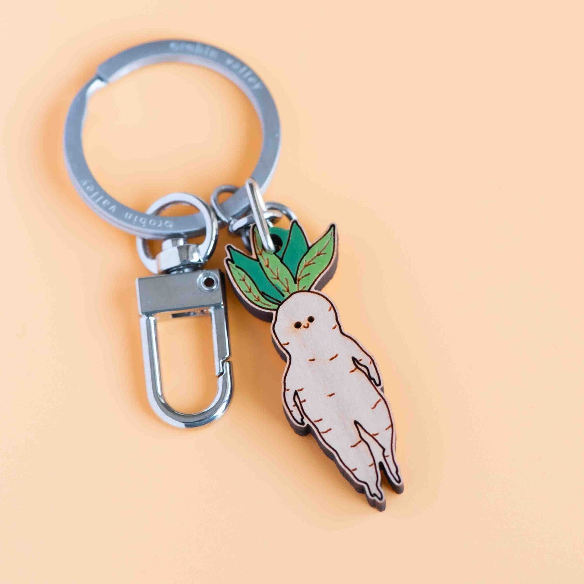 Hand - painted Cute Baby Mandrake Wooden Keyring - KO24247 - Robin Valley Official Store