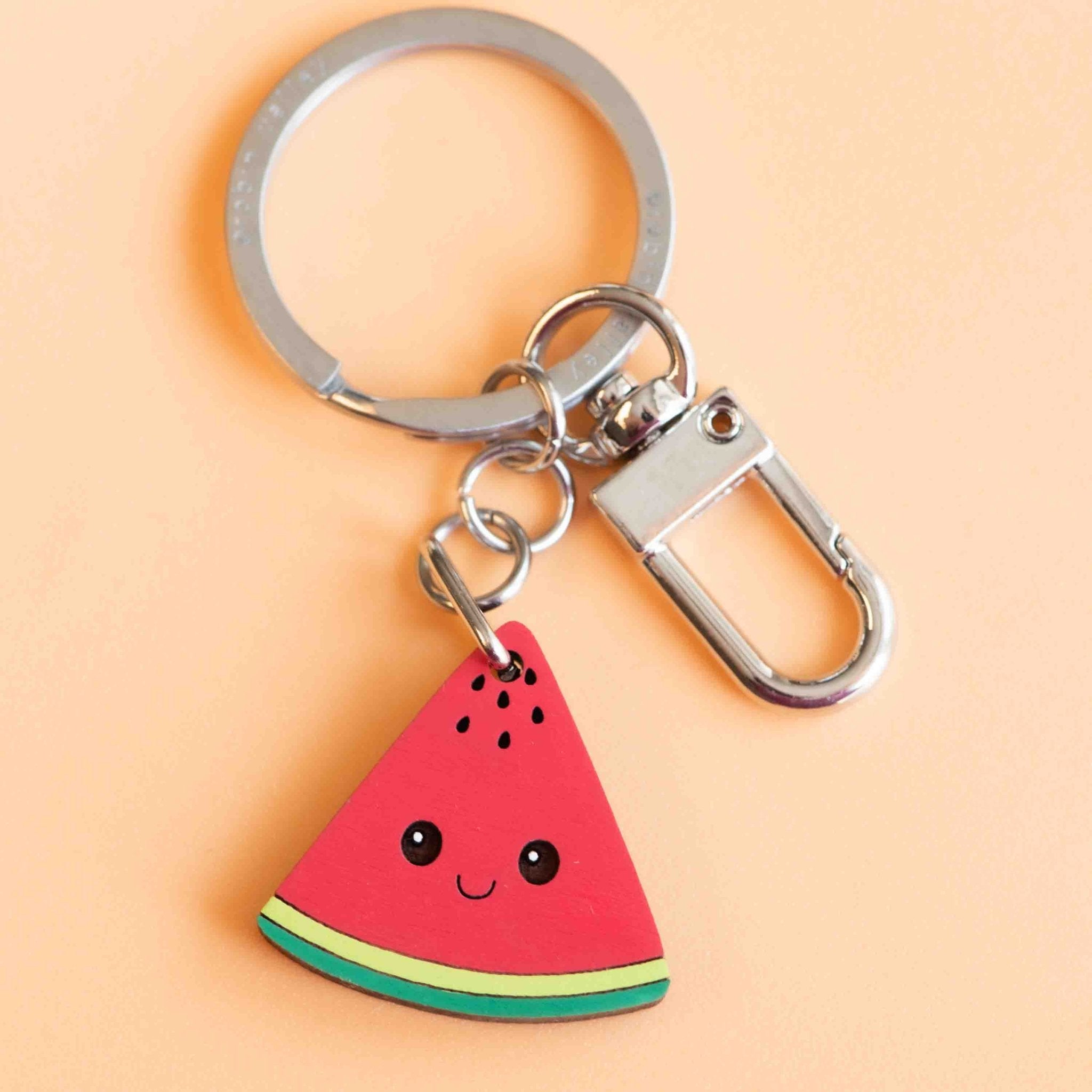 Hand - painted Cute Watermelon Wooden Keyring - KO24249 - Robin Valley Official Store
