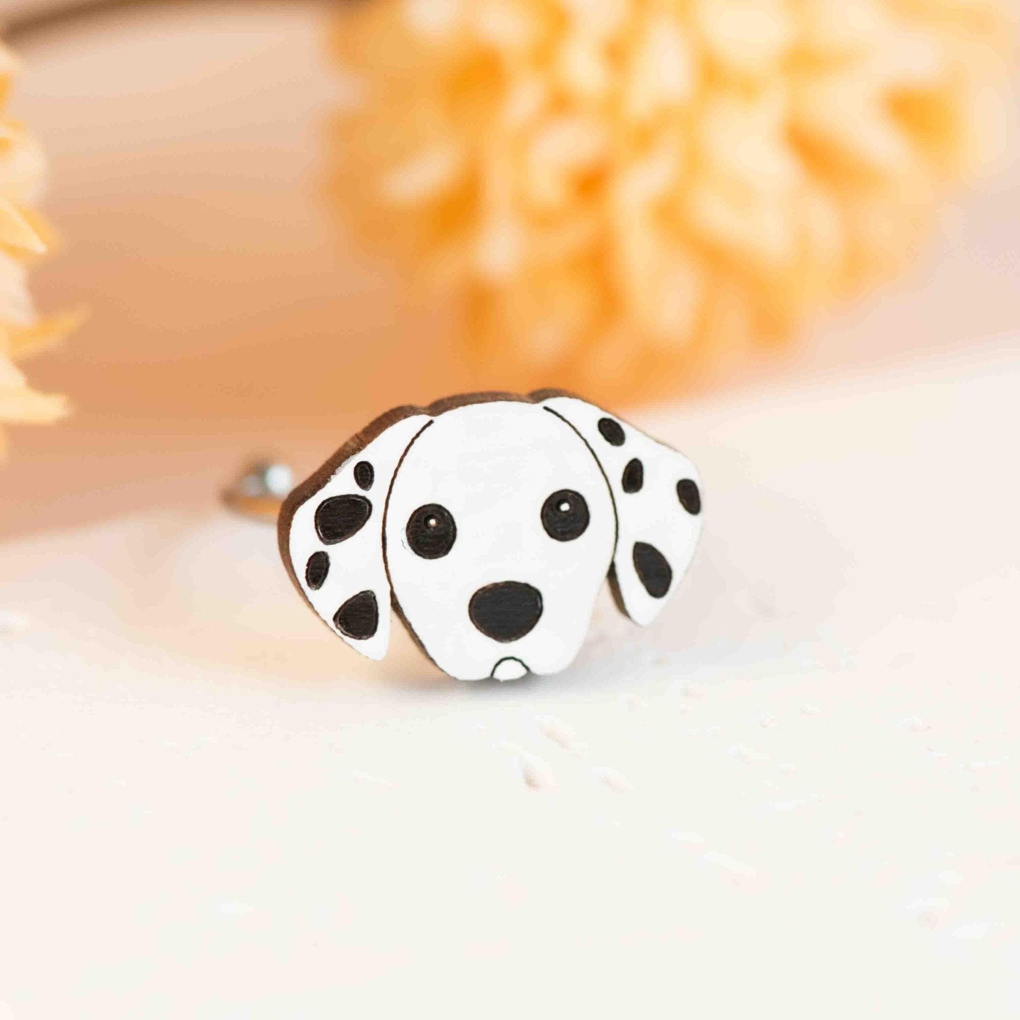 Hand - Painted Dalmatian Adjustable Wooden Ring - RL70296 - Robin Valley Official Store