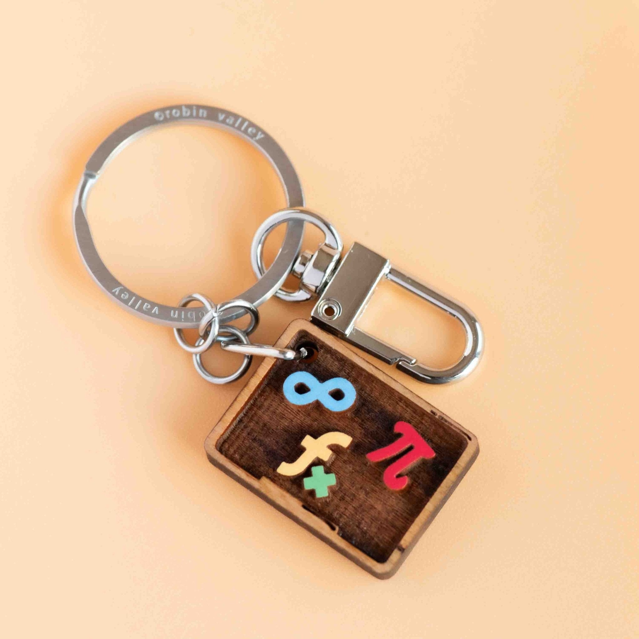 Hand - painted Math Black Board Wooden Keyring - KT25443 - Robin Valley Official Store