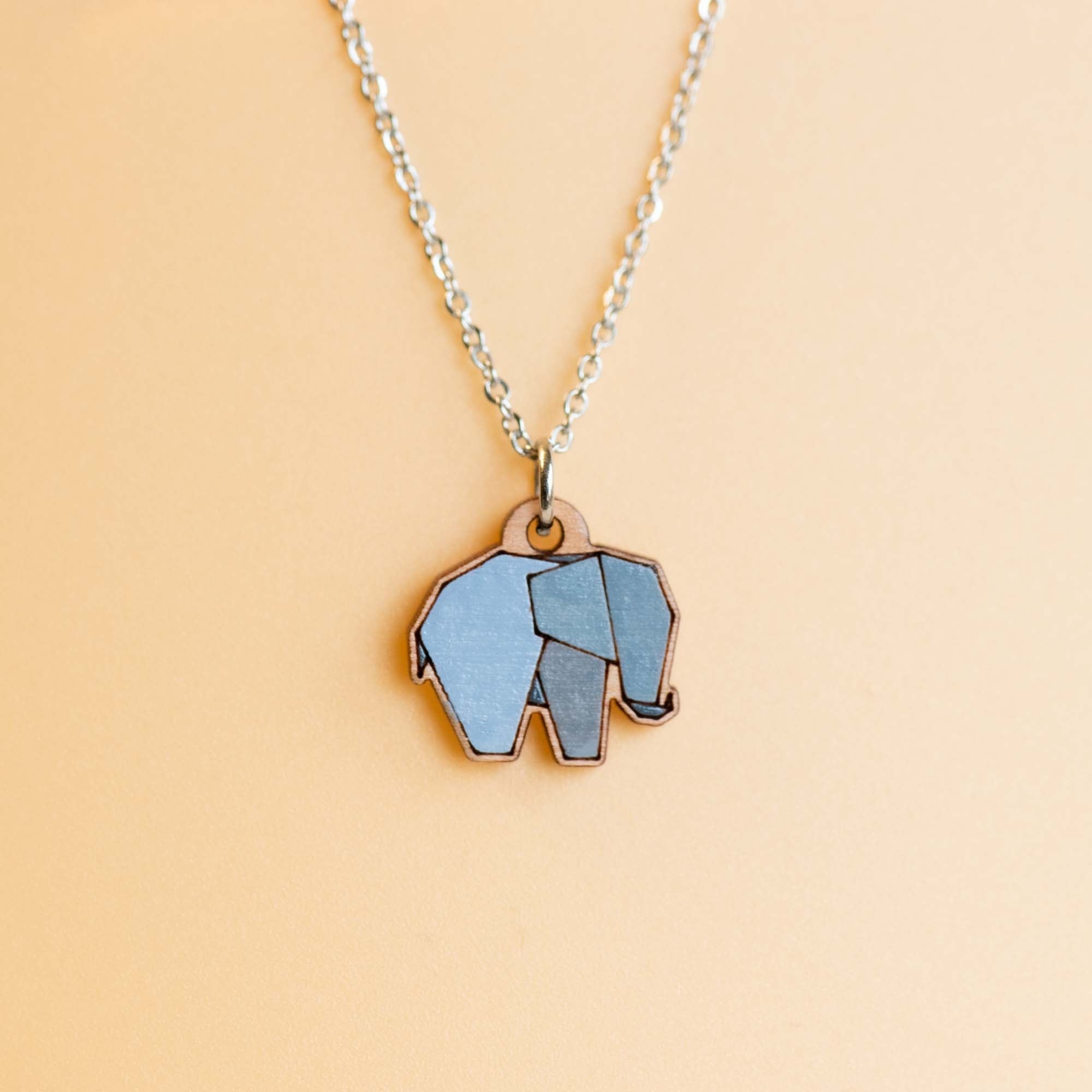Hand - Painted Origami Elephant Necklace - NL60259 - Robin Valley Official Store