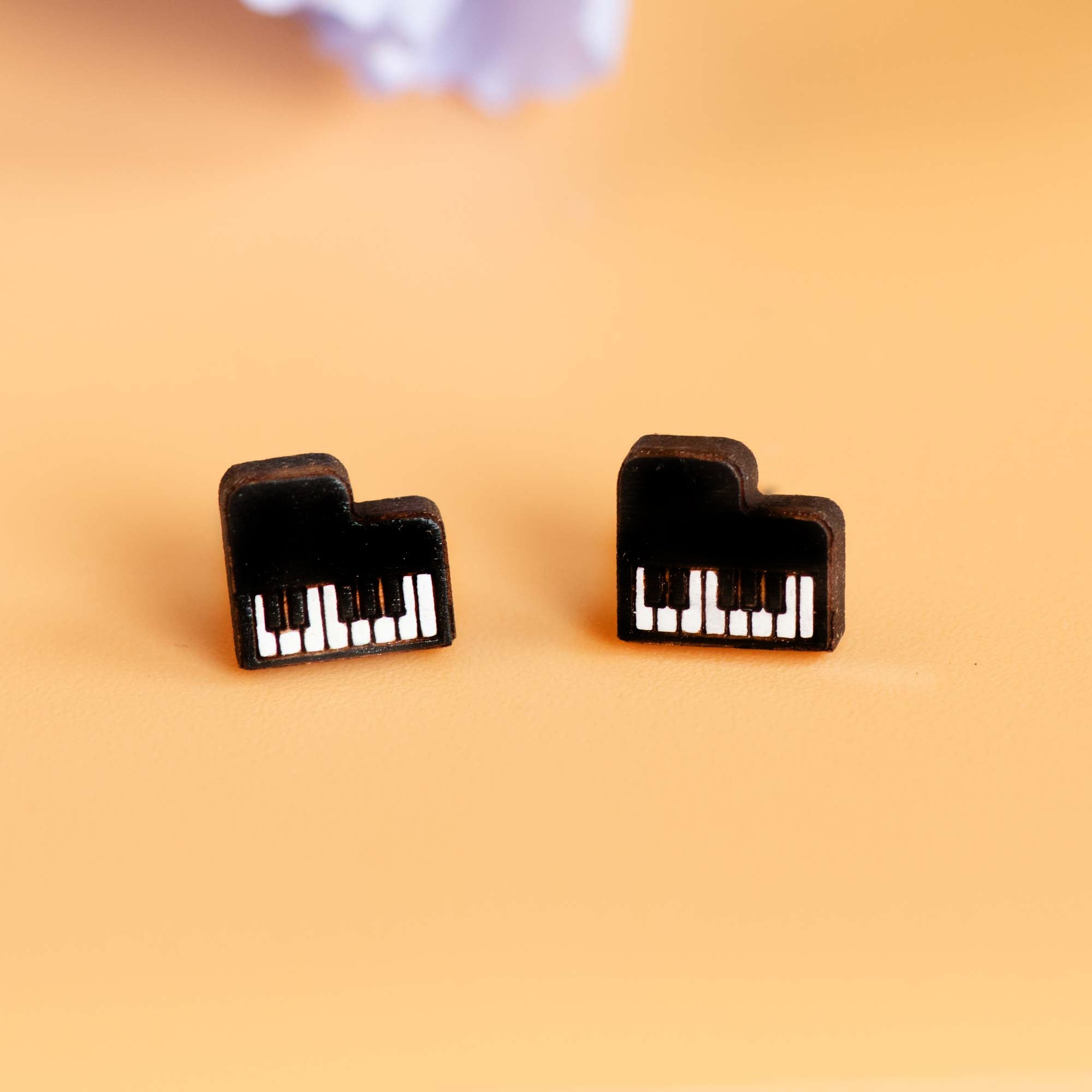 Hand - painted Piano Earrings Wooden Jewellery - PET15171 - Robin Valley Official Store