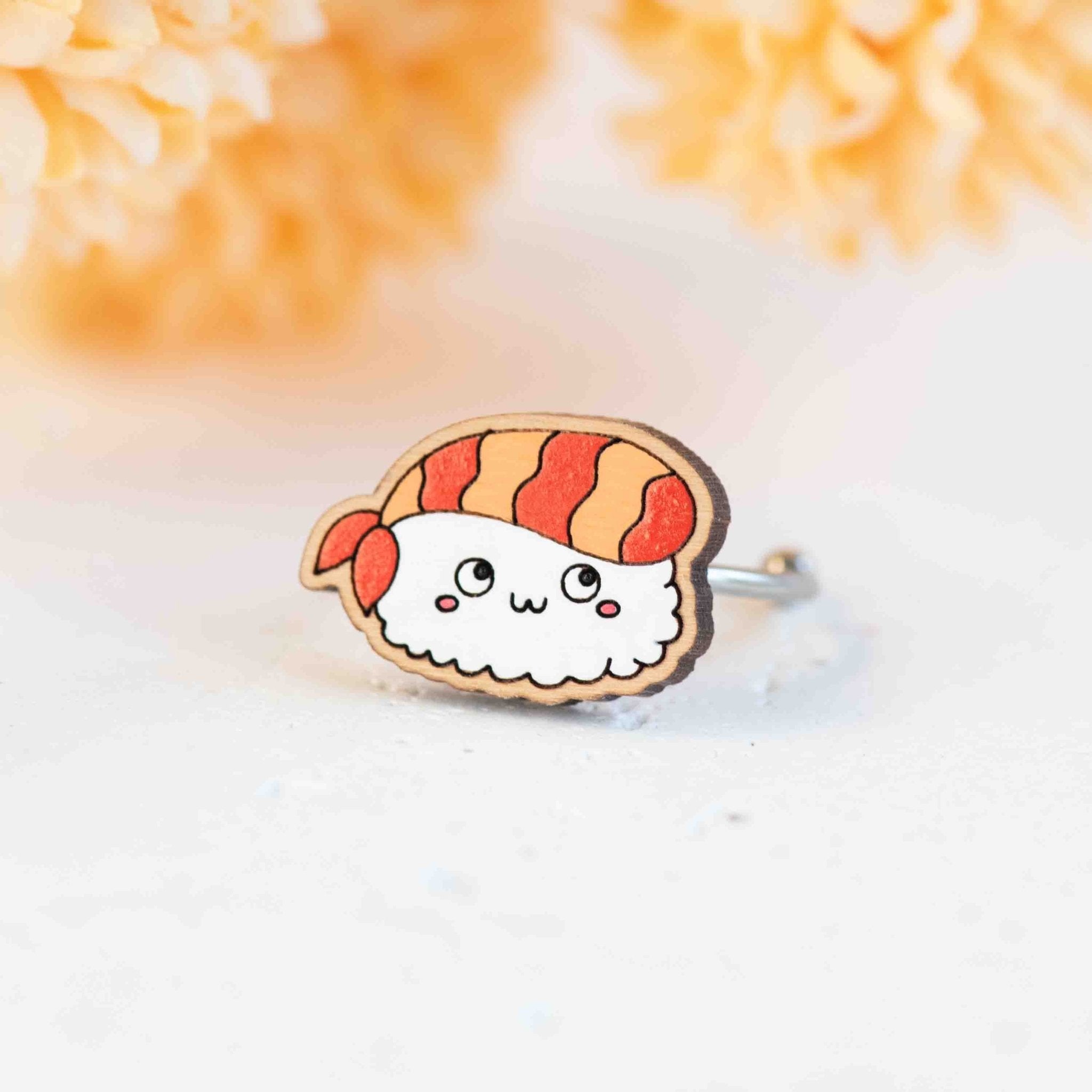 Hand - Painted Sushi Adjustable Wooden Ring - RT75279 - Robin Valley Official Store