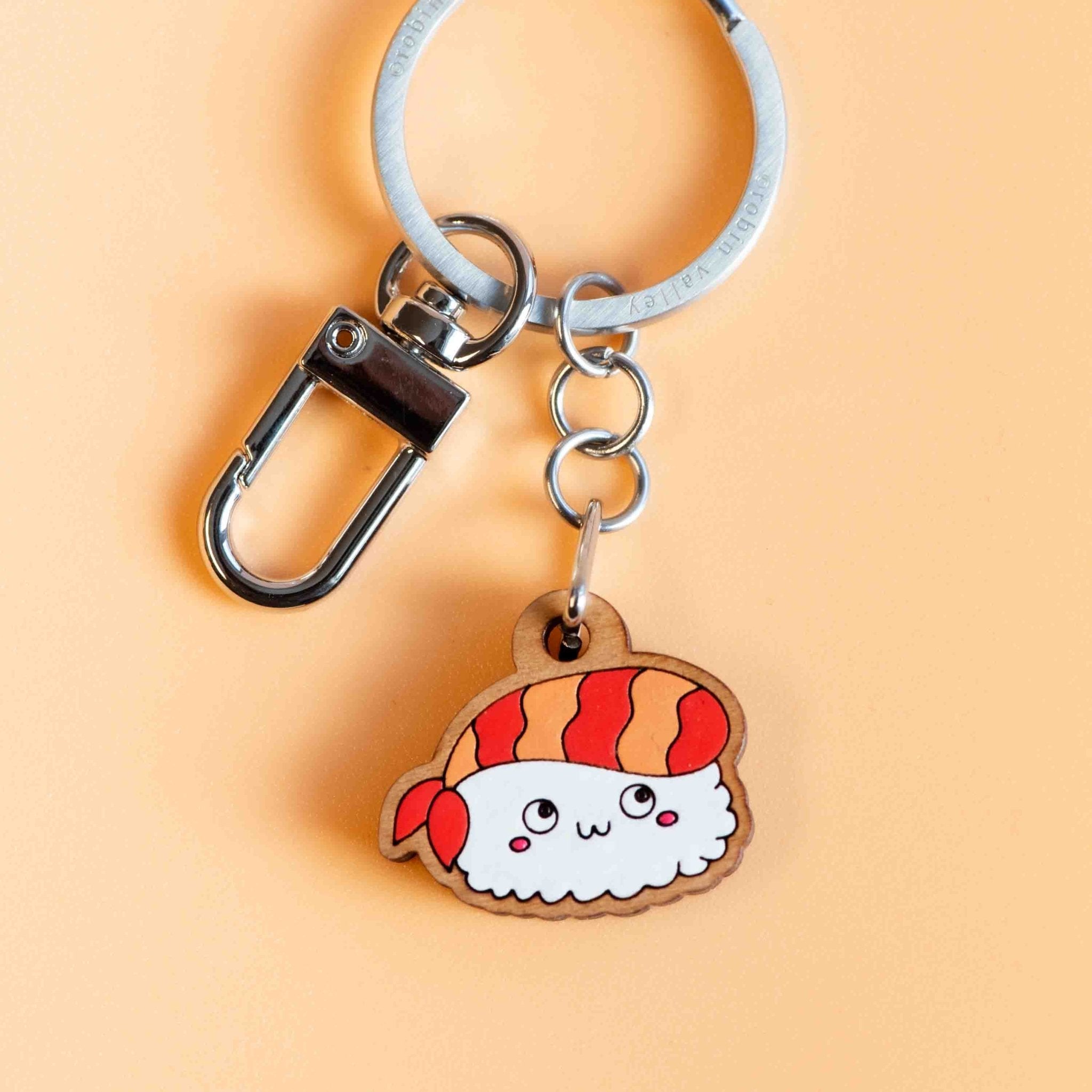 Hand - painted Sushi Wooden Keyring - KT25279 - Robin Valley Official Store