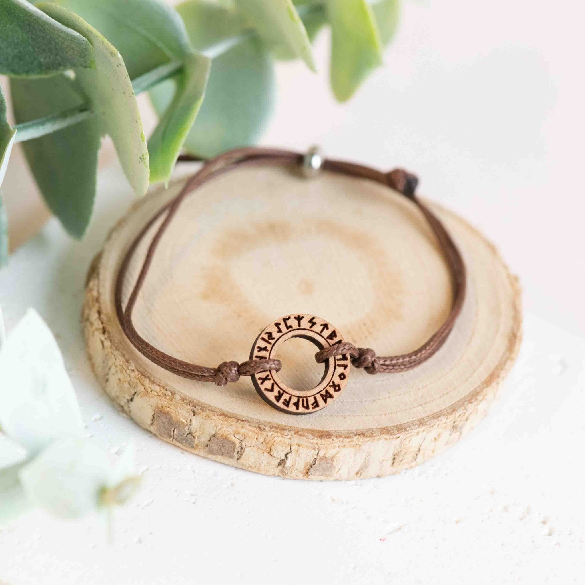 Handmade Viking Rune Wooden Bracelet - BRT95081 - Robin Valley Official Store