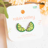 hand-painted fruit earrings lime stud earrings