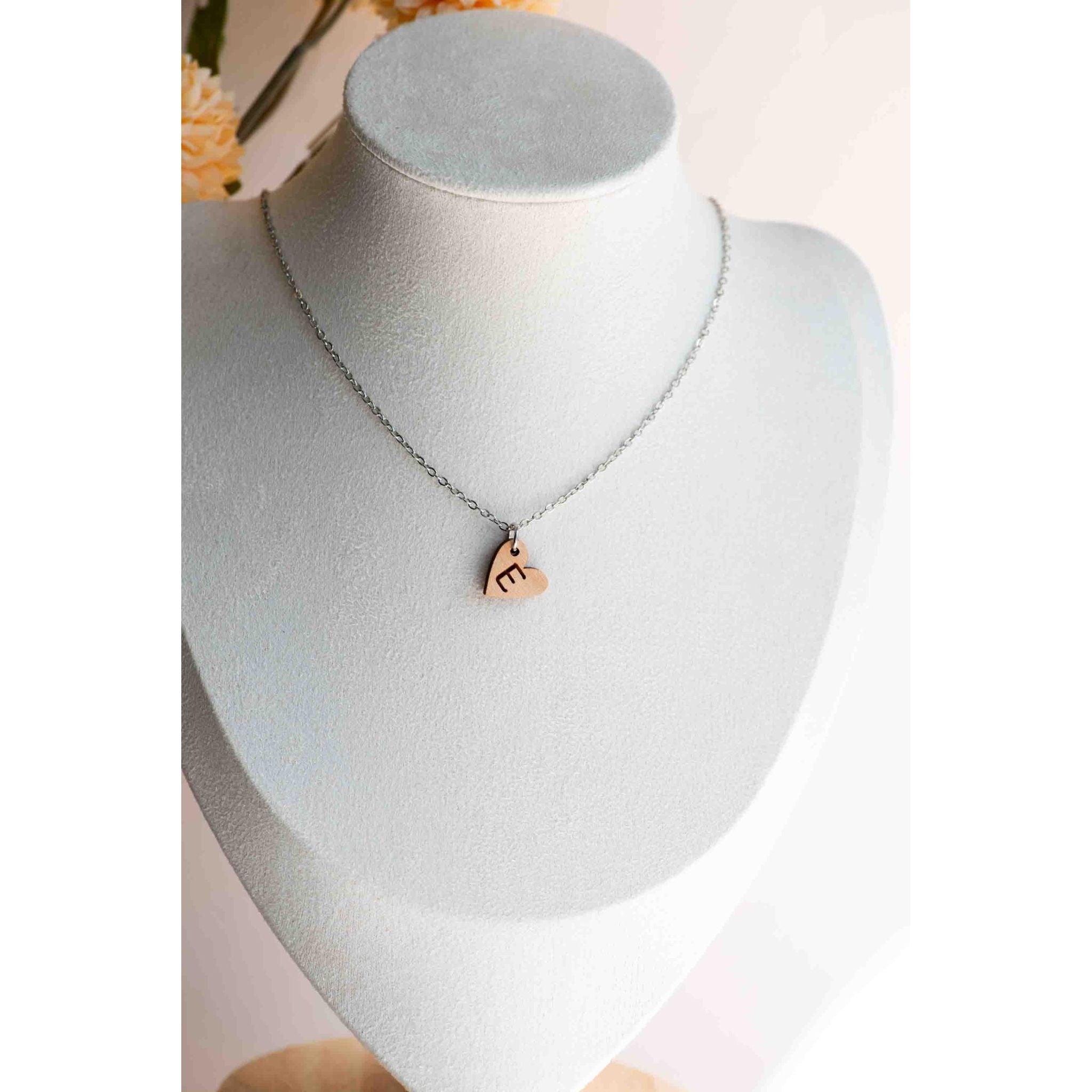 Heart Initial Wooden Necklace - Robin Valley Official Store