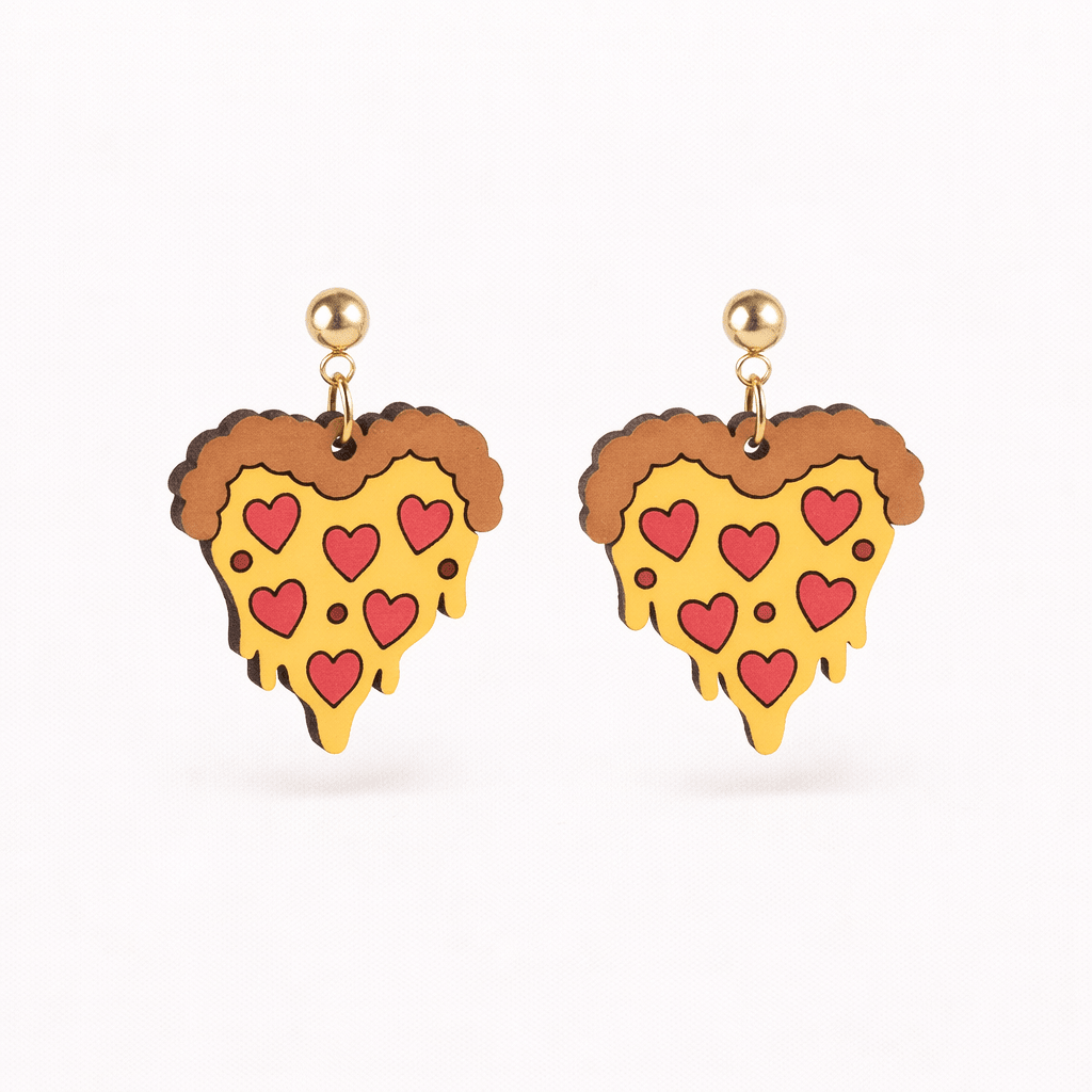 Heart Pizza Dangle Earrings - Robin Valley Official Store