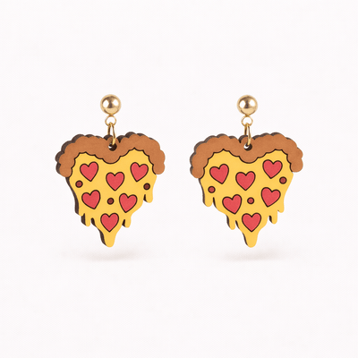 Heart Pizza Dangle Earrings - Robin Valley Official Store