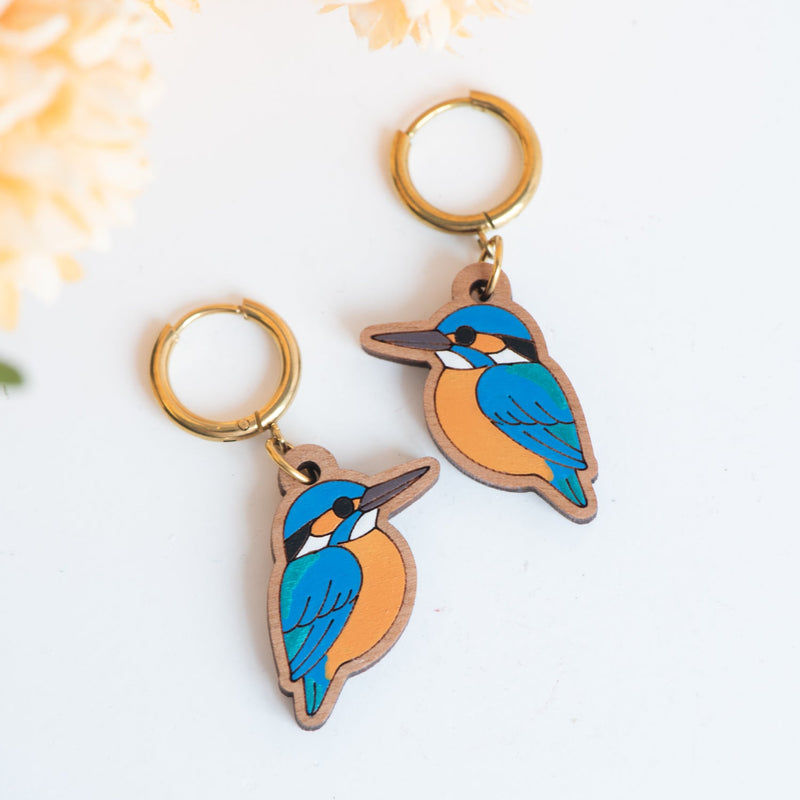 Kingfisher Hoop Earrings - PEB12111H - Robin Valley Official Store