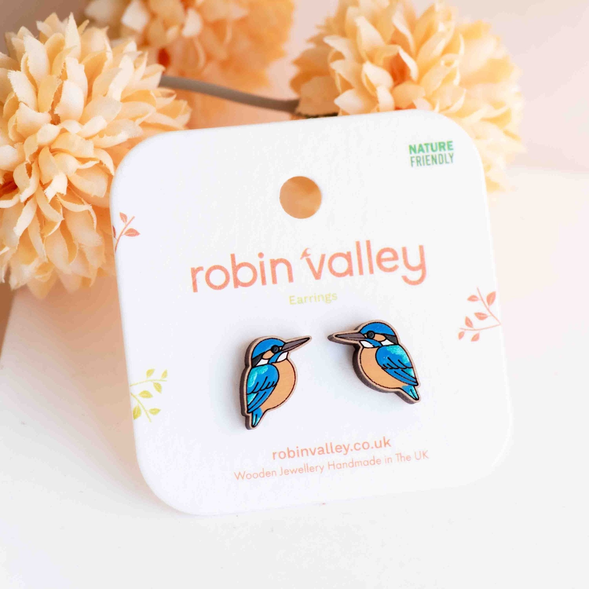 Kingfisher Stud Earrings - PEB12111 - Robin Valley Official Store