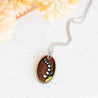handmade hand-painted lily of valley wooden necklace