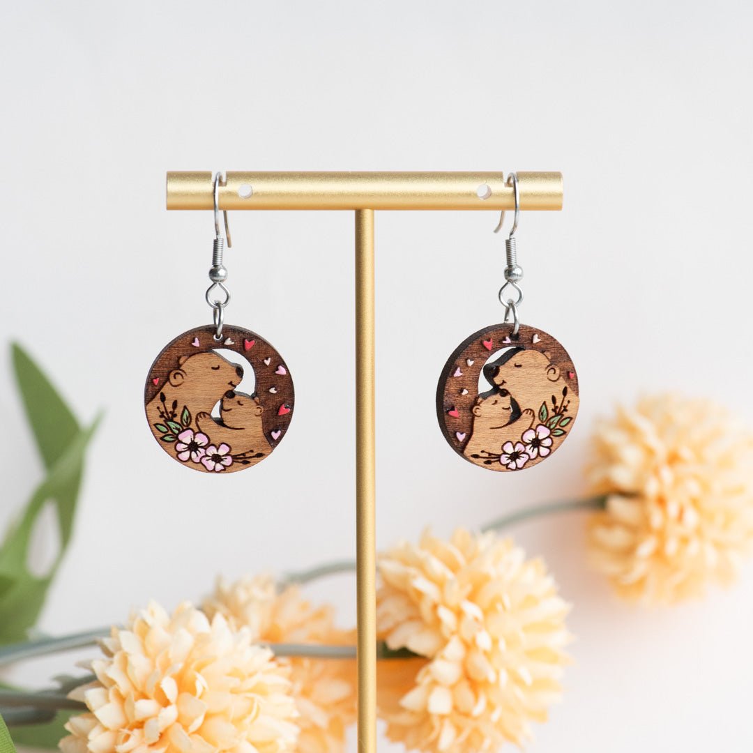 Mother Bear & Cub Hook Earrings - Robin Valley Official Store