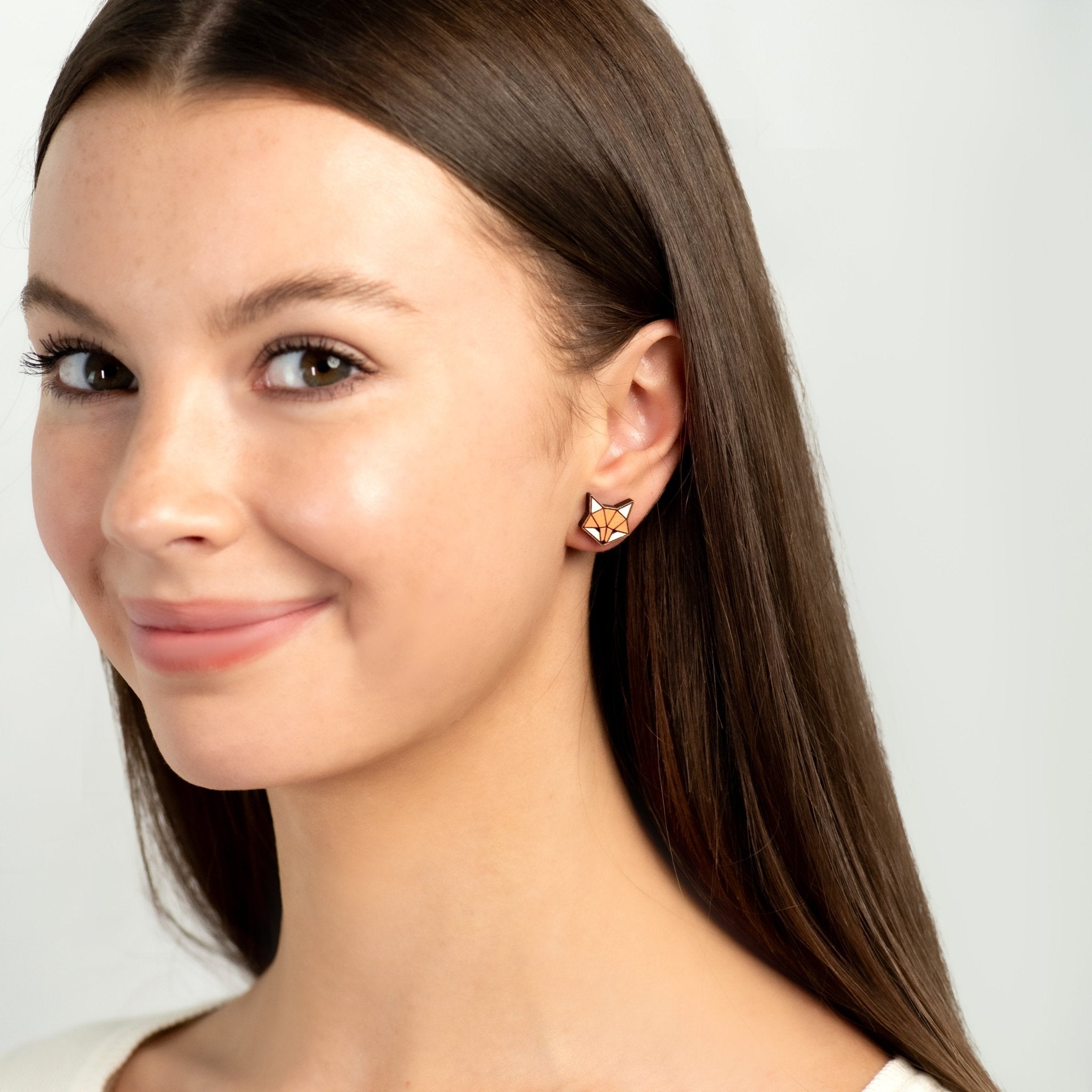 Origami Fox Earrings - PEL10252 - Robin Valley Official Store